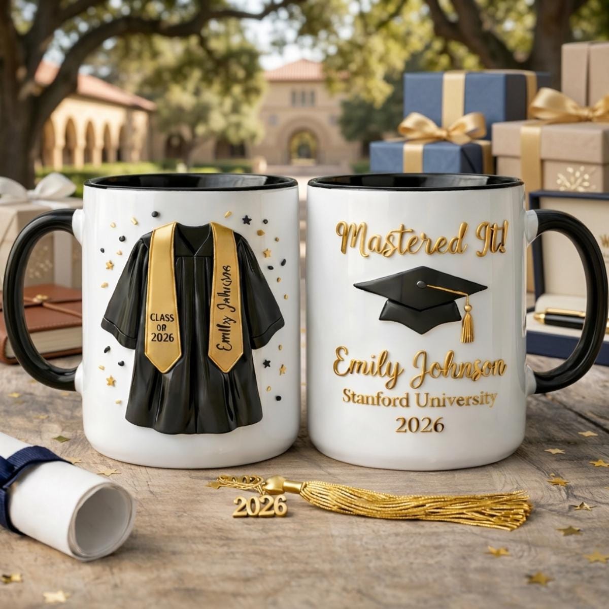 Custom Name Graduation Mug 2026, Mastered It Grad Coffee Mug, Personalized College Graduation Gift for Her Daughter, Class of 2026 Mug