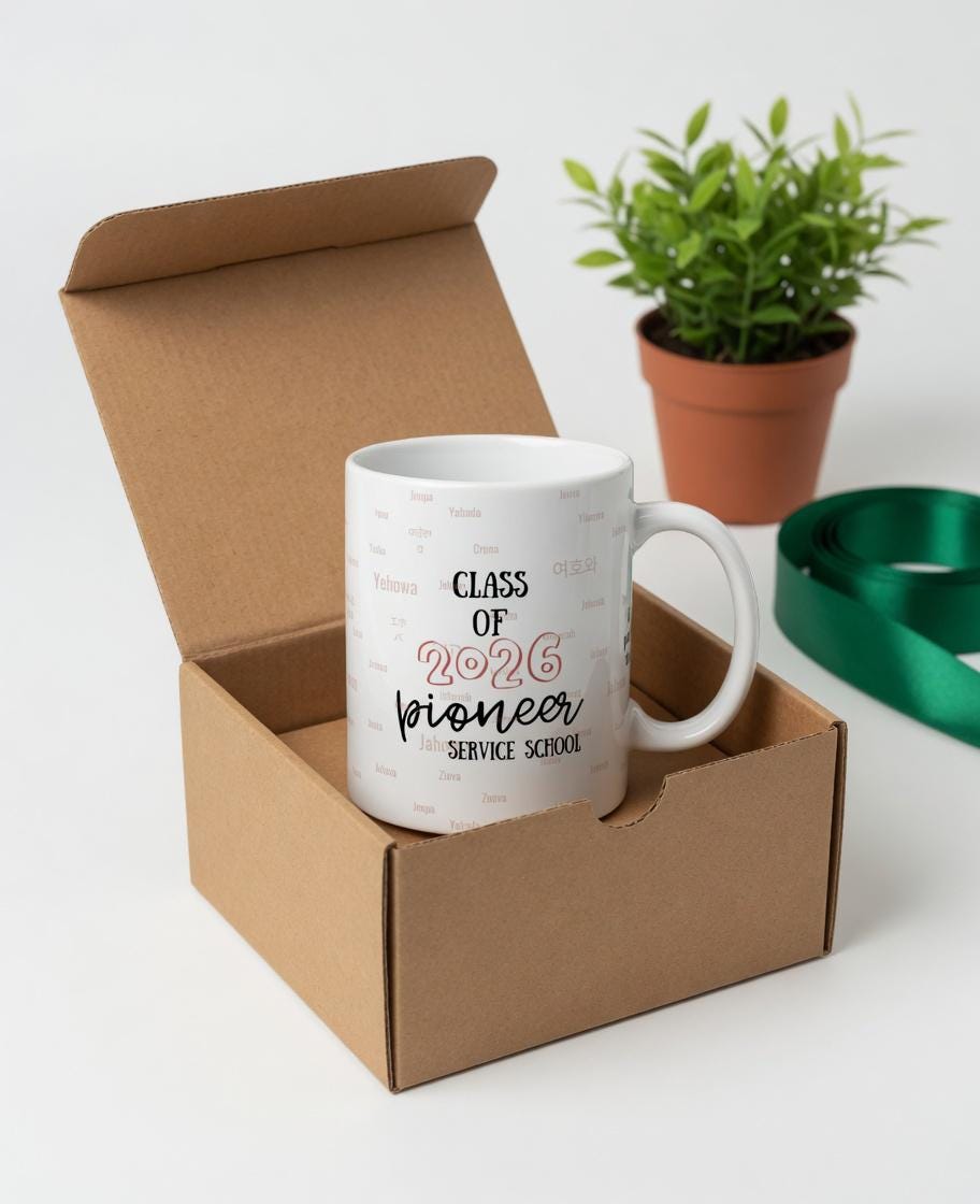 Class of 2026 Pioneer Service School Mug | JW Gifts Regalo | Personalized JW Pioneer Graduation Coffee Cup| Best Life Ever