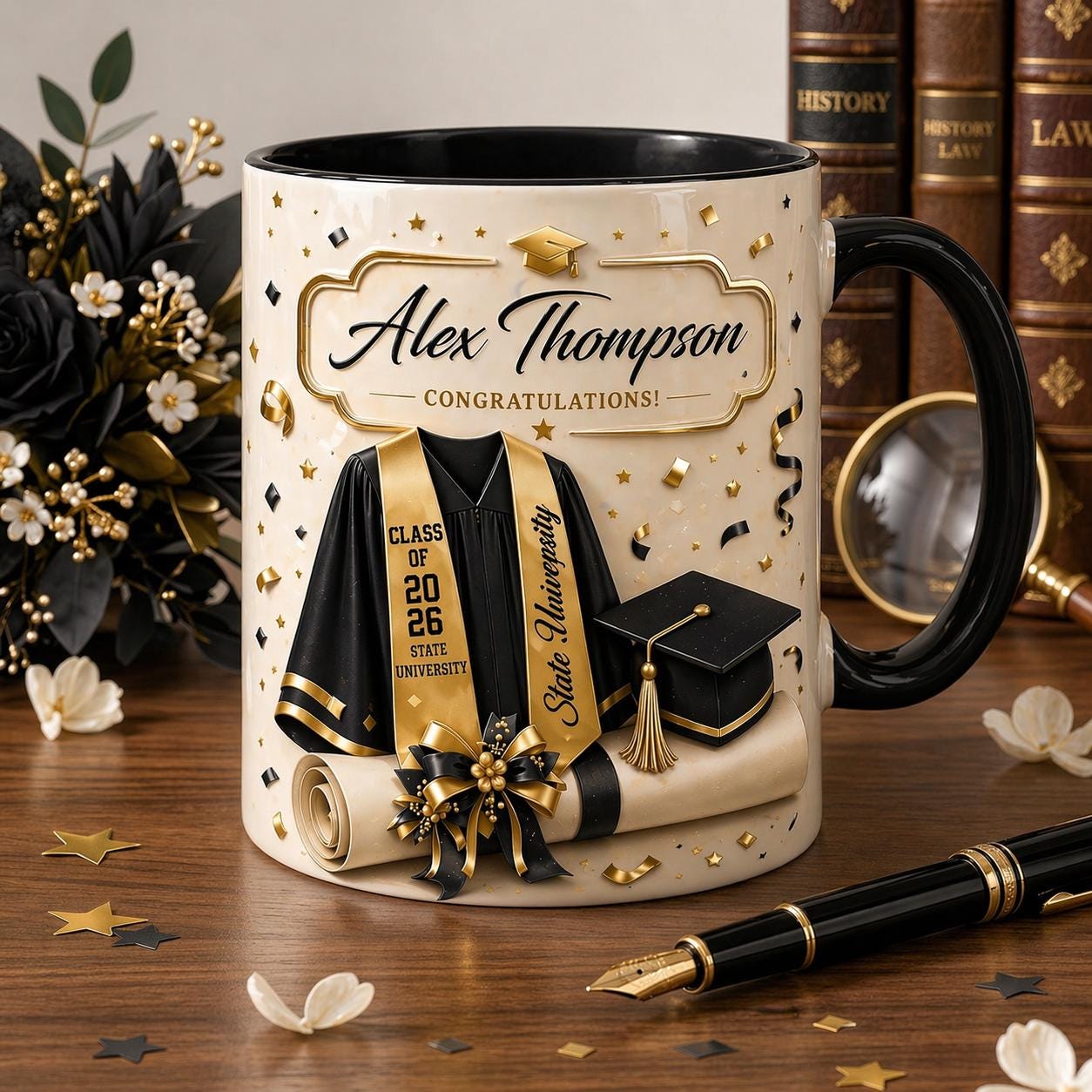 Custom Name Graduation Mug 2026, Personalized Class of 2026 Gift, Senior Grad Gift for Her Him, College Graduation Keepsake