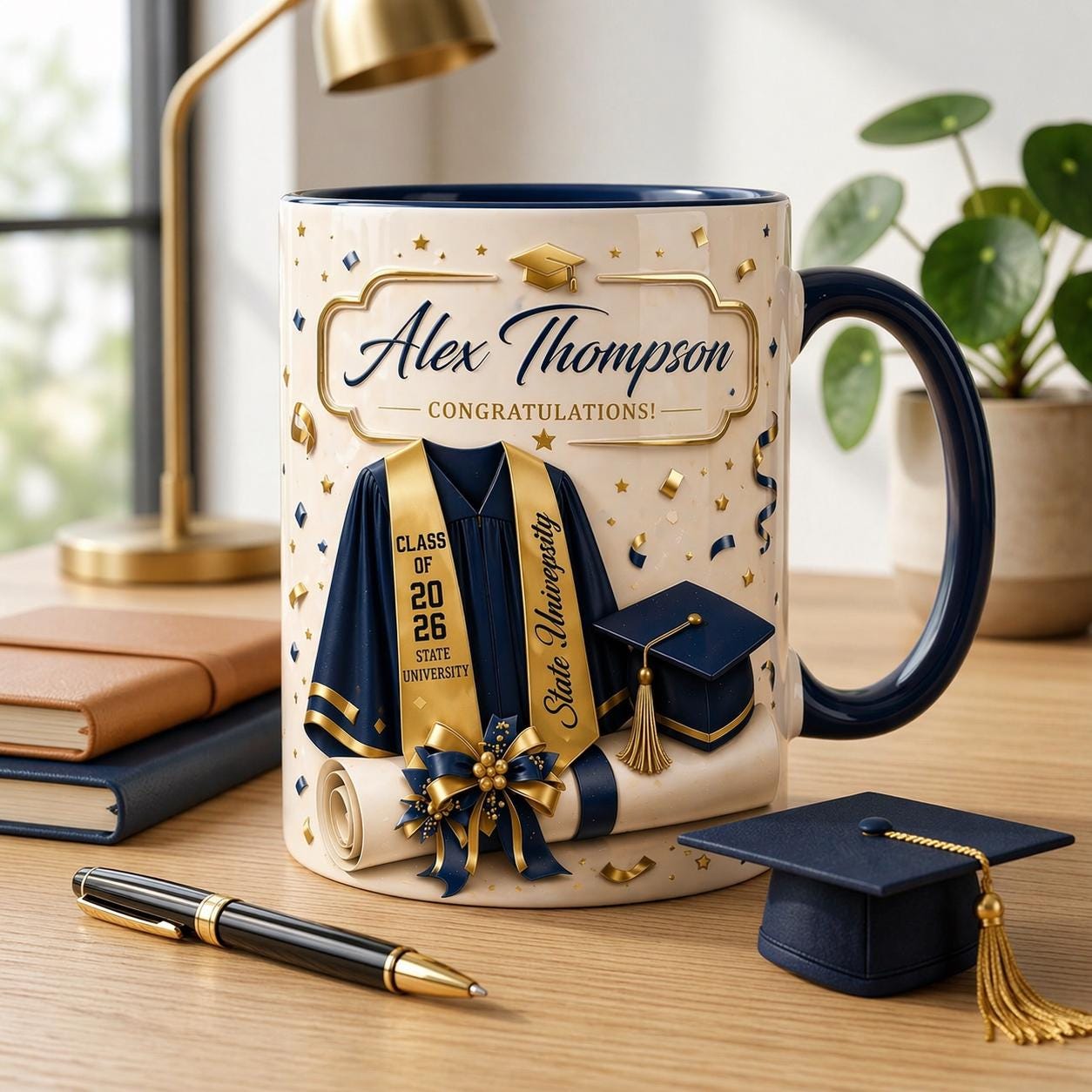 Custom Name Graduation Mug 2026, Personalized Class of 2026 Gift, Senior Grad Gift for Her Him, College Graduation Keepsake
