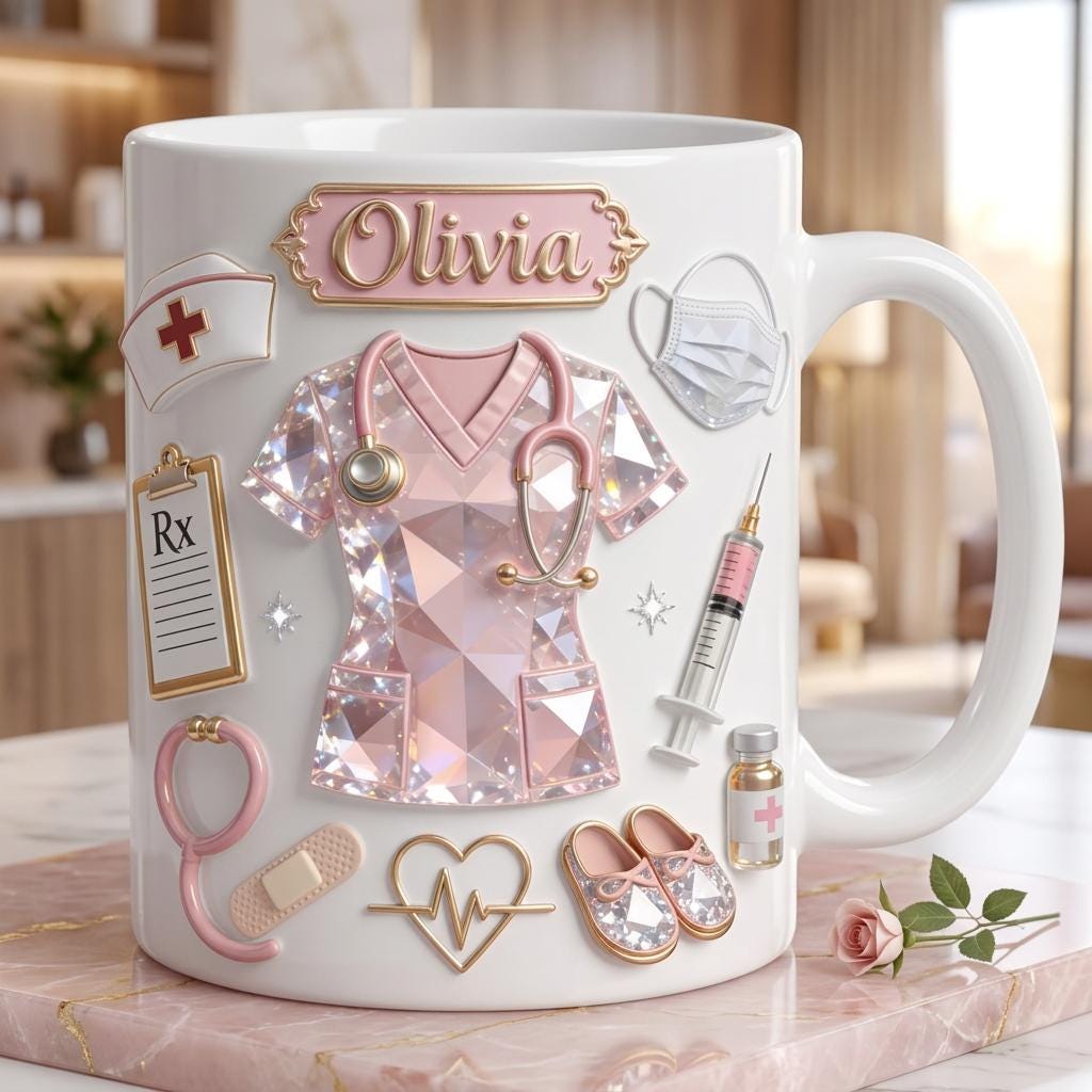 Custom Name Nurse Mug RN Gift, Nurse Appreciation Coffee Mug, CNA Medical Gift for Her, Nursing Graduation Gift 2026