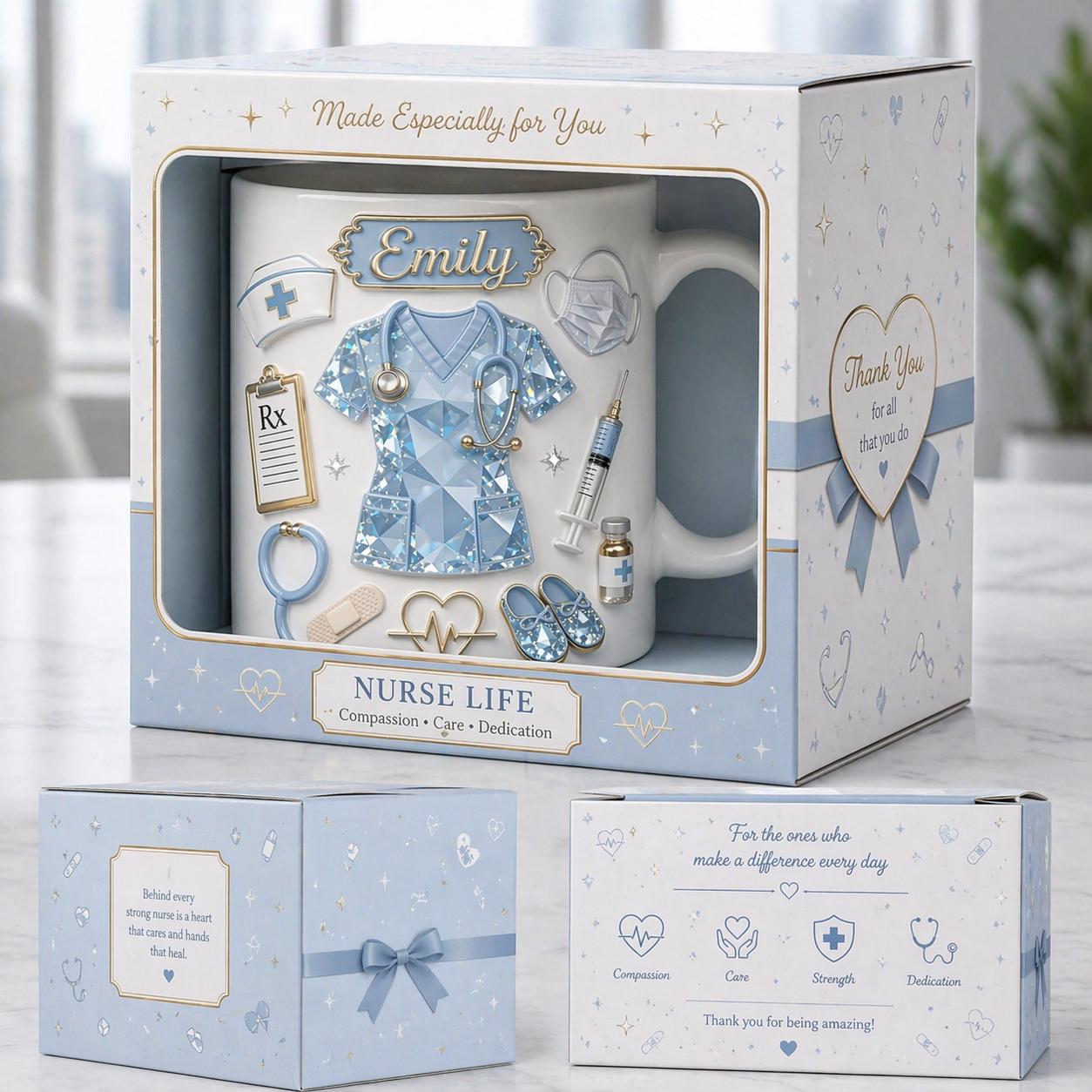 Custom Name Nurse Mug RN Gift, Nurse Appreciation Coffee Mug, CNA Medical Gift for Her, Nursing Graduation Gift 2026