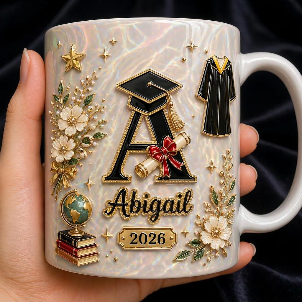 Custom Graduation Mug 2026 with Name, Class of 2026 Keepsake Gift, Personalized Coffee Mug with Gift Box, Graduation Gift for Her