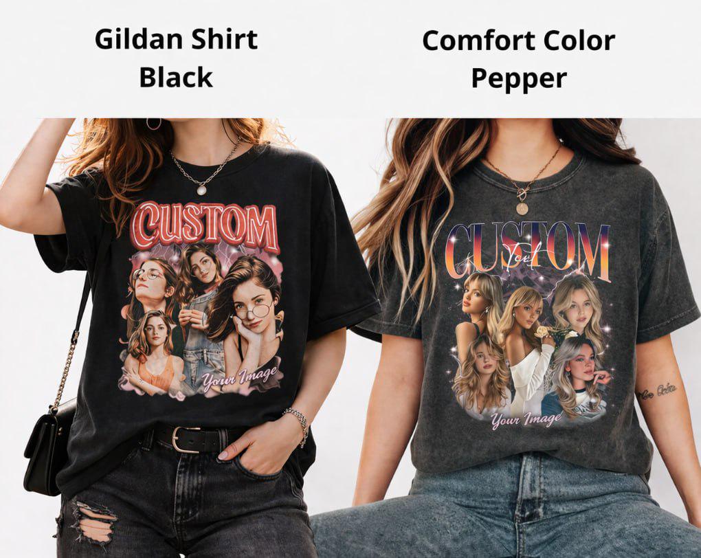 Custom Girl Dad Photo Shirt, Personalized Daughter Picture Tee, Custom Fathers Day Gift, Daddy Comfort Colors Shirt