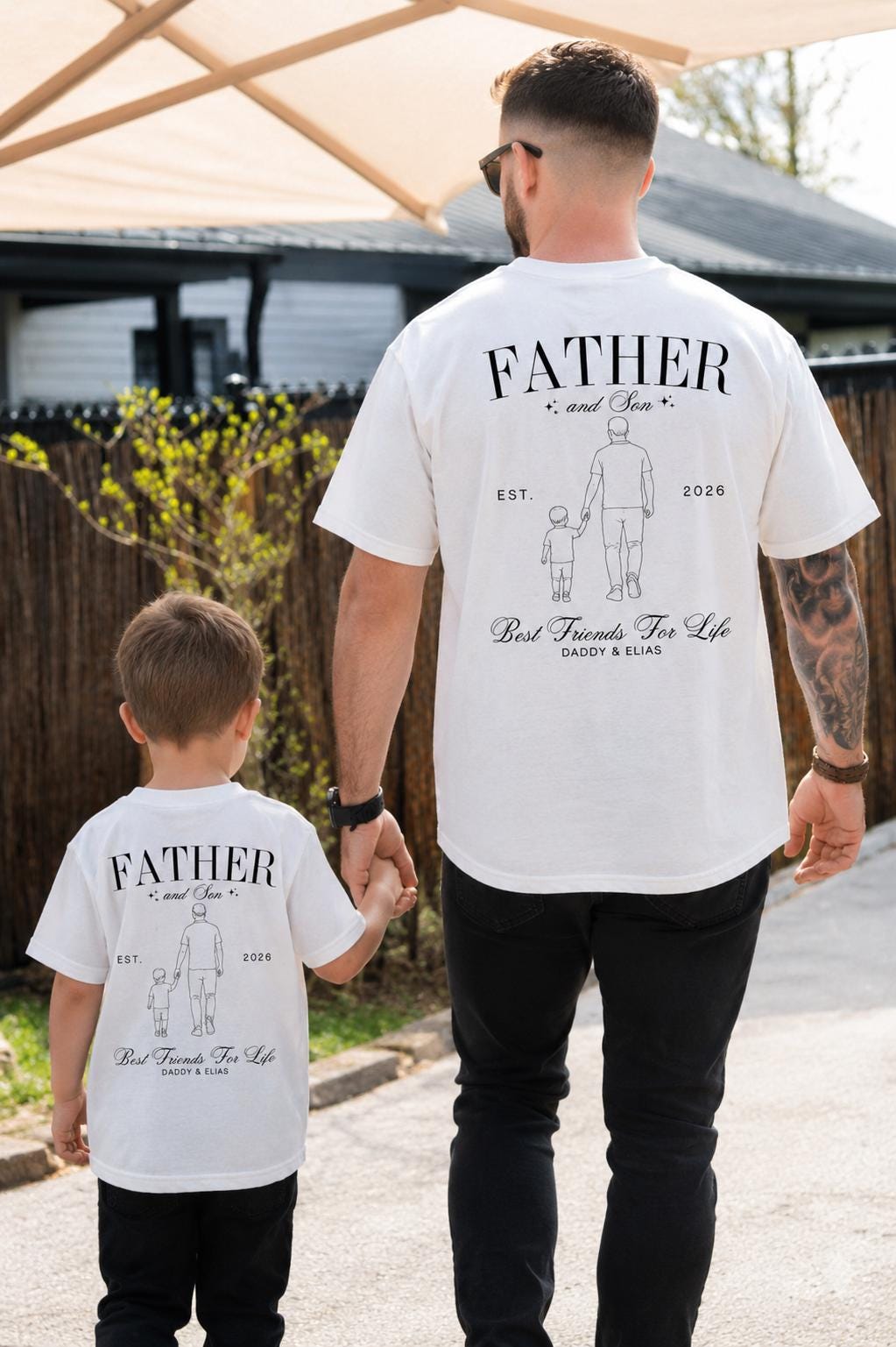Personalized Father Daughter Comfort Colors Shirt, Matching Dad and Baby Outfit Tee, Best Friends for Life Tee, Family Gift, Gift for Dad