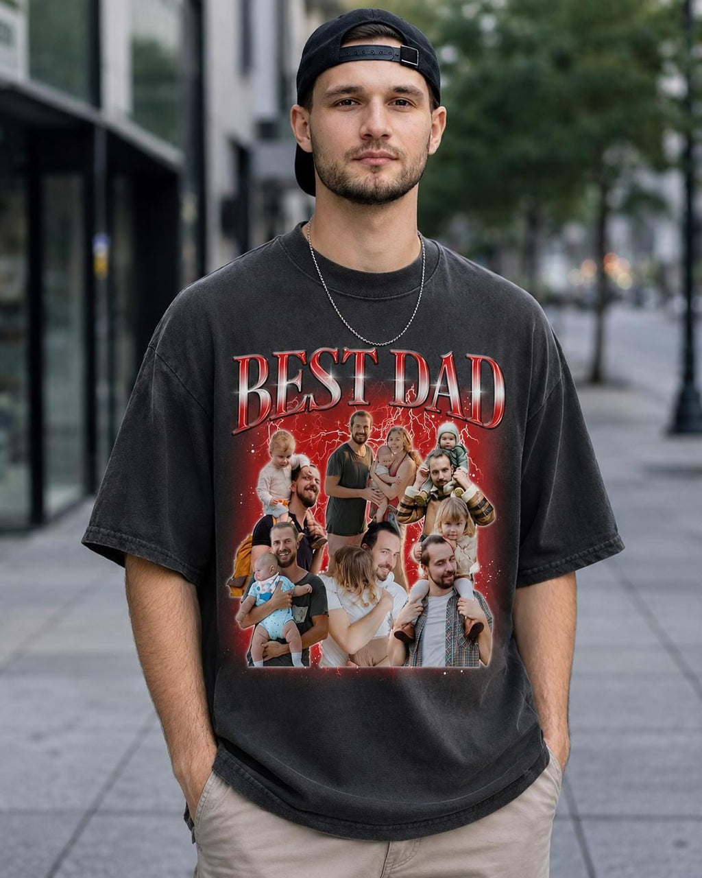 Personalized Dad Photo Collage Comfort Colors Shirt, Custom Family Picture Tee, Fathers Day Gift for Daddy, Best Dad Shirt, Father Day Shirt
