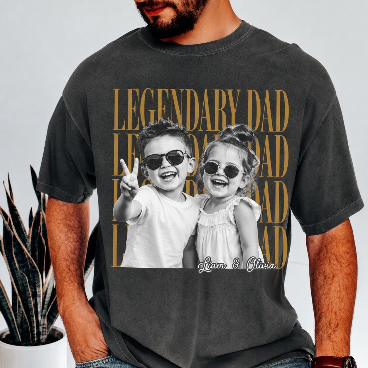 Custom Dad Vintage Photo Comfort Colors Tee, Personalized Fathers Day Shirt With Kids Photo, Funny Dad, Best Dad Ever Shirt, New Dad Gift