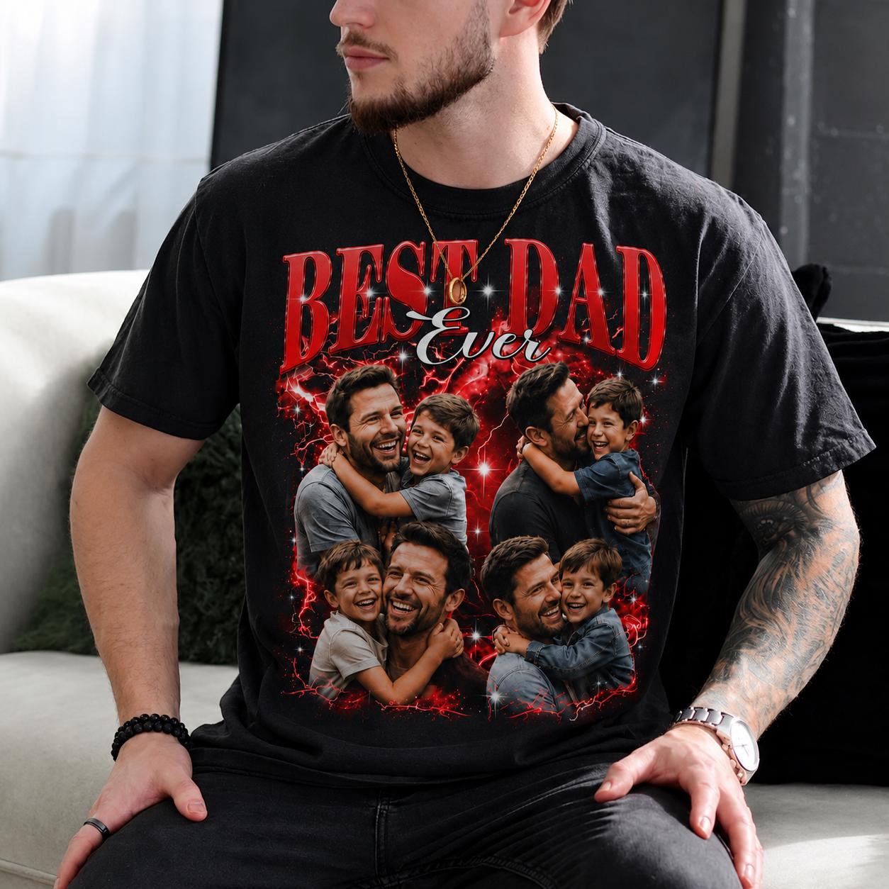 Custom Photo Shirt For Dad, Fathers Day Gifts, Personalized Dad Bootleg Comfort Colors Shirt, Dad Birthday Gifts, Gift for Husband