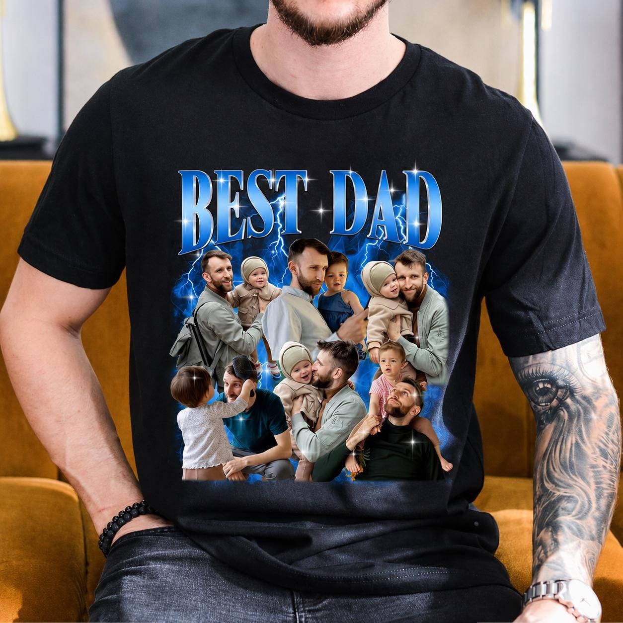 Personalized Dad Photo Collage Comfort Colors Shirt, Custom Family Picture Tee, Fathers Day Gift for Daddy, Best Dad Shirt, Father Day Shirt