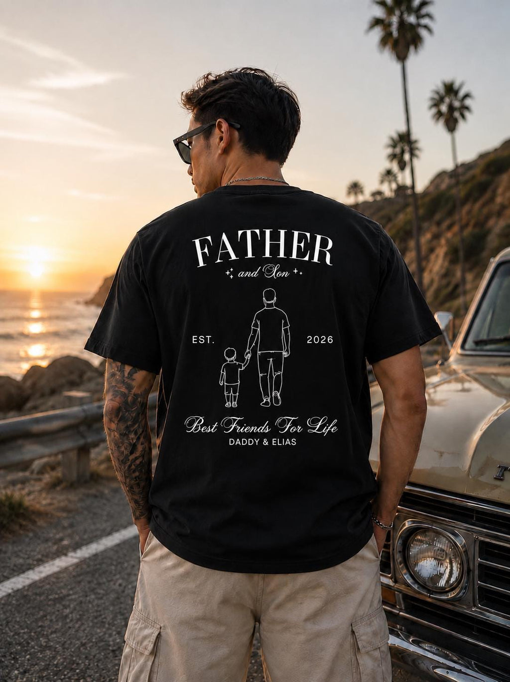 Personalized Father Daughter Comfort Colors Shirt, Matching Dad and Baby Outfit Tee, Best Friends for Life Tee, Family Gift, Gift for Dad