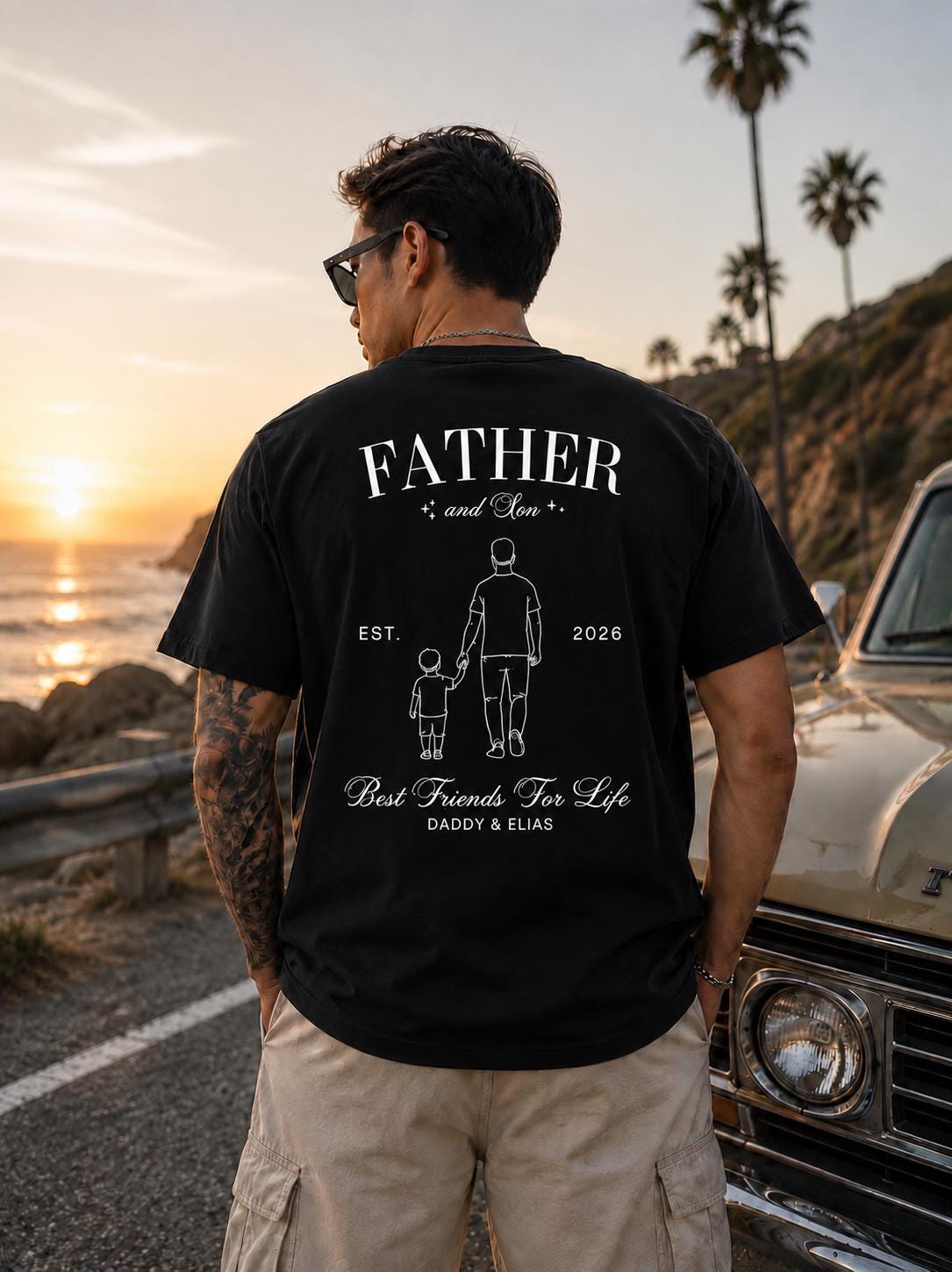 Personalized Father Daughter Comfort Colors Shirt, Matching Dad and Baby Outfit Tee, Best Friends for Life Tee, Family Gift, Gift for Dad