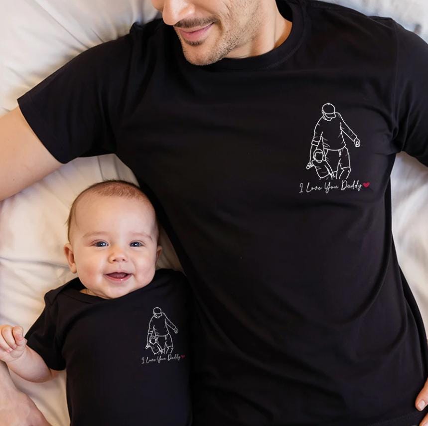 Personalized Dad Portrait Comfort Color Shirt, Custom Photo Tee for Dad, Dad Birthday Gift, Fathers Day Shirt for Dad, Dad Gift