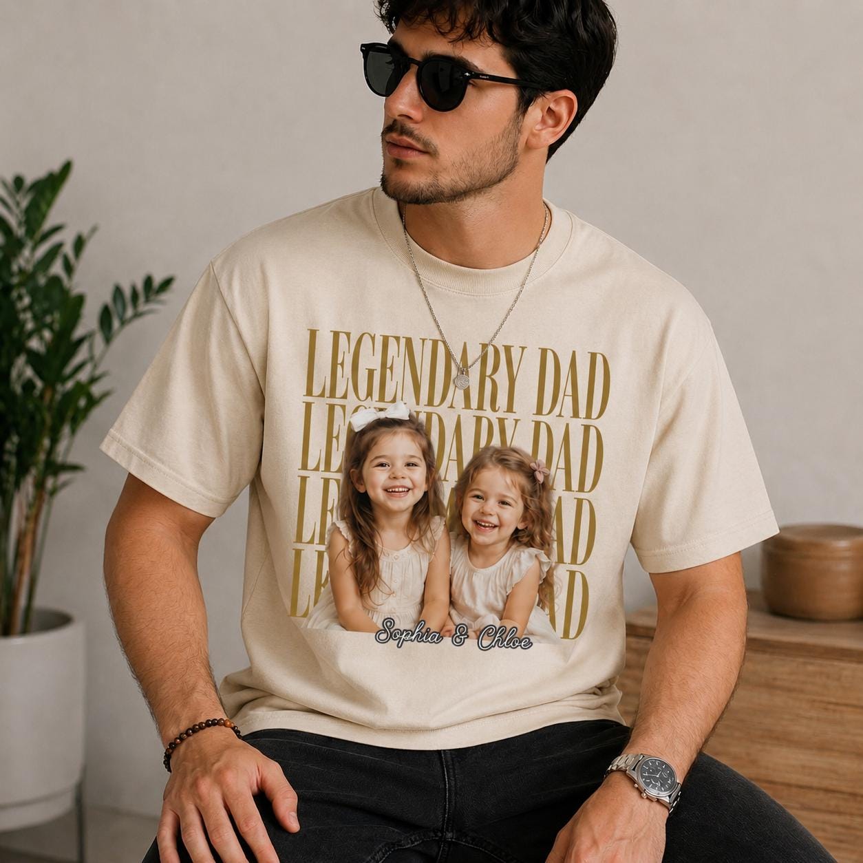 Custom Dad Vintage Photo Comfort Colors Tee, Personalized Fathers Day Shirt With Kids Photo, Funny Dad, Best Dad Ever Shirt, New Dad Gift