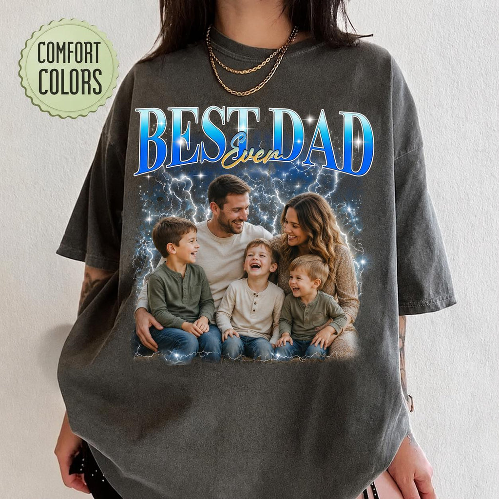 Custom Bootleg Best Dad Ever Comfort Colors Shirt, Personalized Daddy Tee, Father’s Day Family Gift, Matching Dad & Kids Tshirt