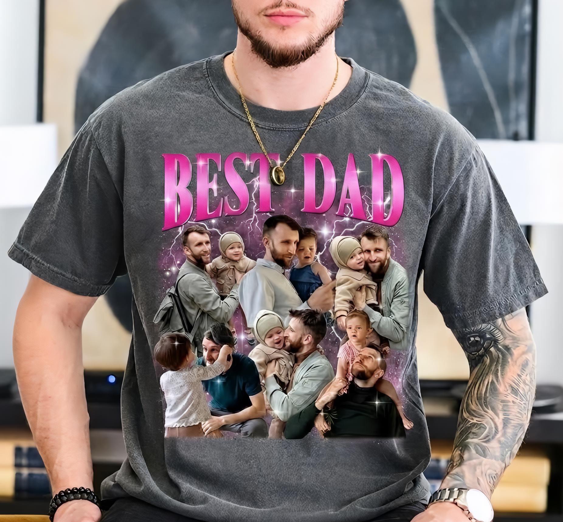 Personalized Dad Photo Collage Comfort Colors Shirt, Custom Family Picture Tee, Fathers Day Gift for Daddy, Best Dad Shirt, Father Day Shirt