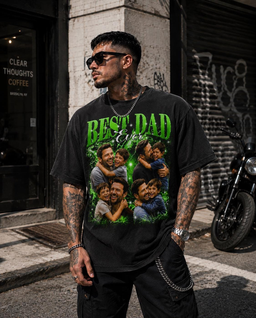 Custom Photo Shirt For Dad, Fathers Day Gifts, Personalized Dad Bootleg Comfort Colors Shirt, Dad Birthday Gifts, Gift for Husband