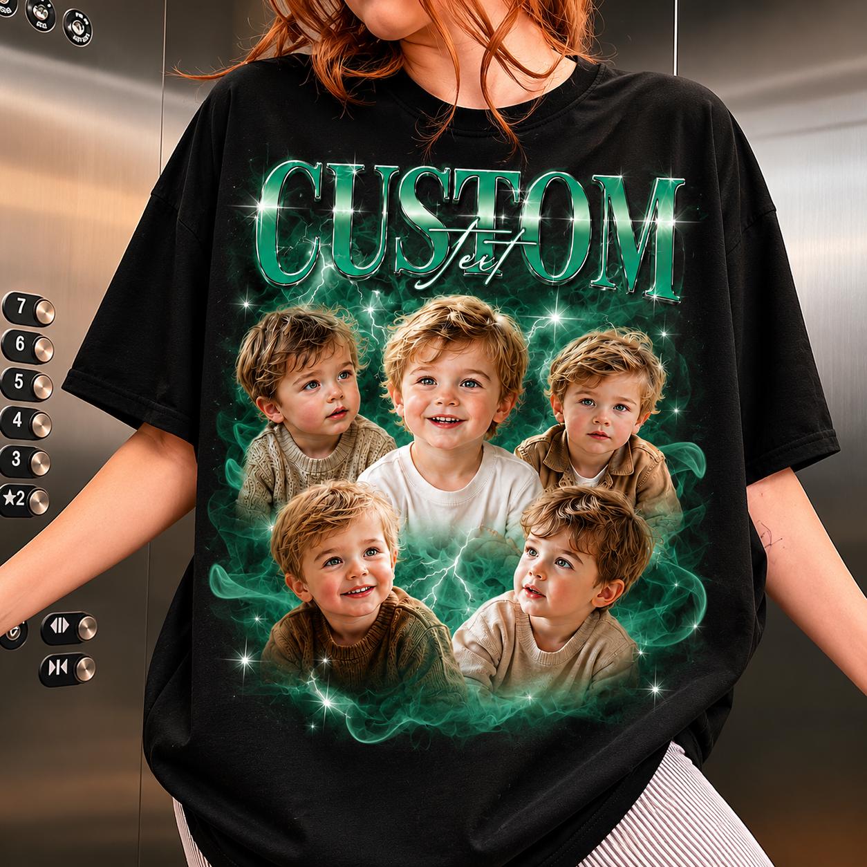 Personalized Bootleg Baby Collage Shirt, Custom Kids Photo Shirt, Personalized Photo Comfort Colors Shirt, Family Gift Shirt, Vintage Style