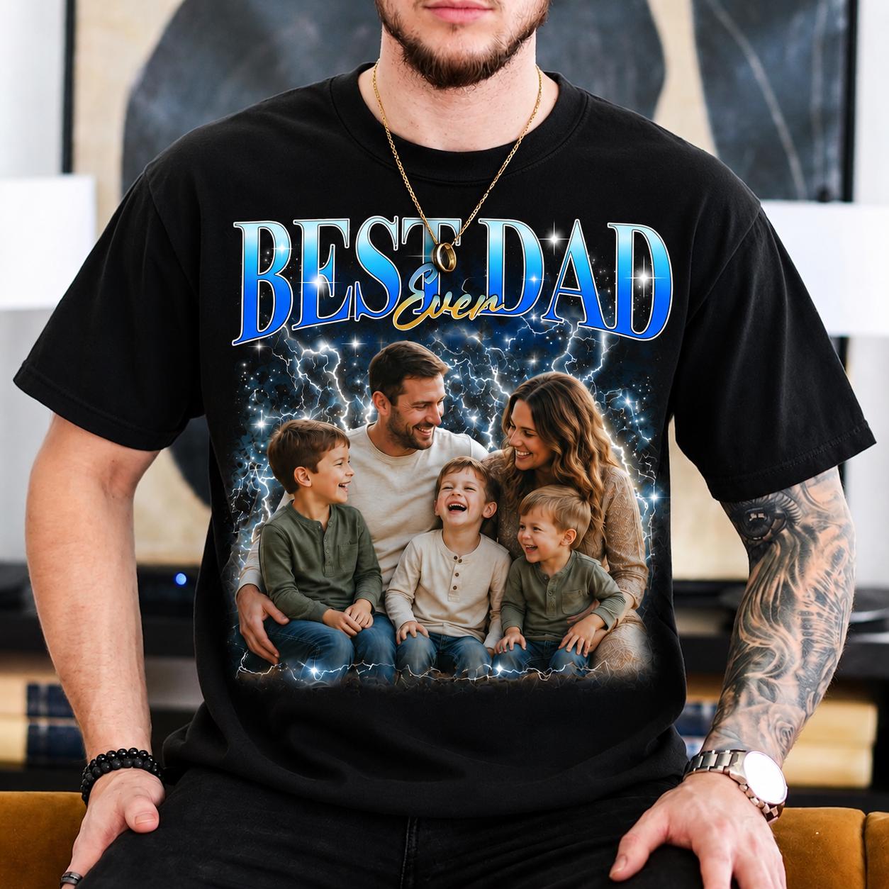 Custom Bootleg Best Dad Ever Comfort Colors Shirt, Personalized Daddy Tee, Father’s Day Family Gift, Matching Dad & Kids Tshirt