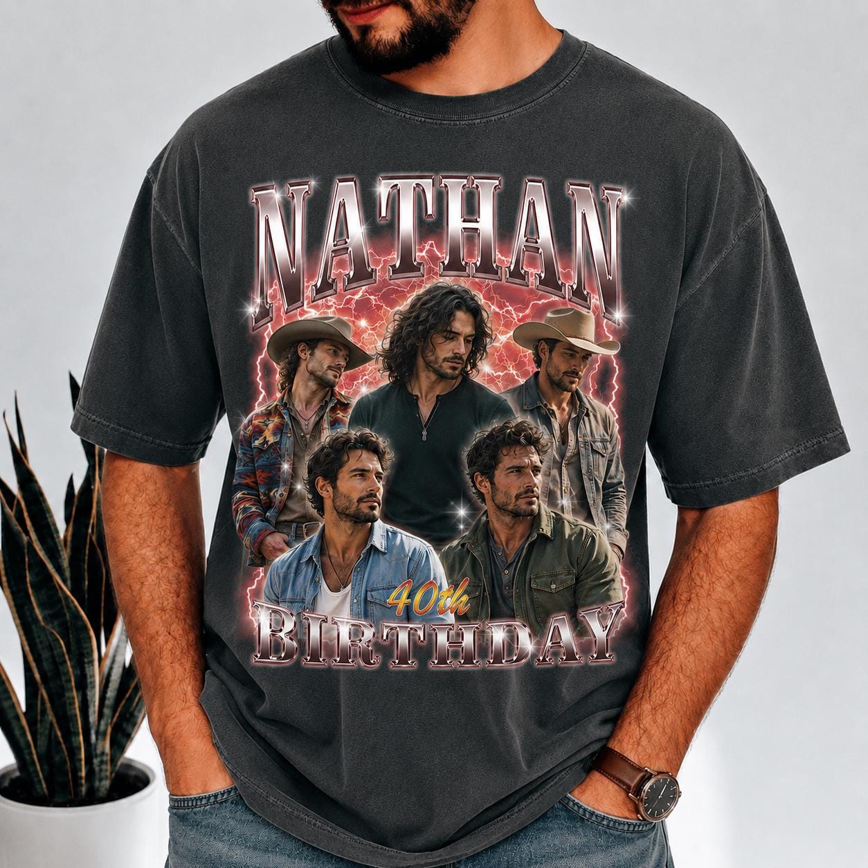 Personalized 90s Bootleg Birthday Shirt, Custom Photo Portrait Tee, Vintage Family Collage Tshirt, Retro Graphic Gift for Family Friends