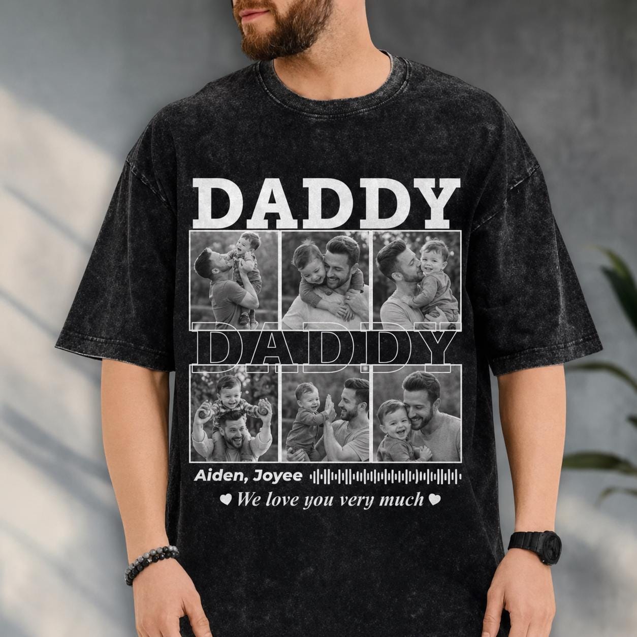 Personalized Father Photo Tee, Custom Daddy Memory Shirt, Retro Family Picture T-Shirt, Unique Dad Gift, Father’s Day Keepsake