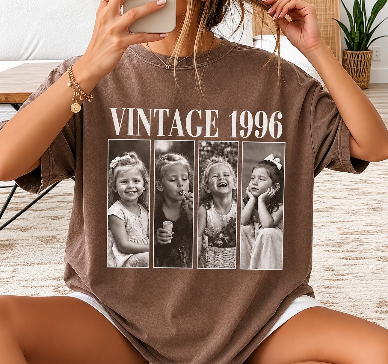 Personalized Vintage Photo And Year Comfort Colors Shirt, Custom Picture Birthday Tee, Retro 30th Birthday Gift, 40th Birthday Gift